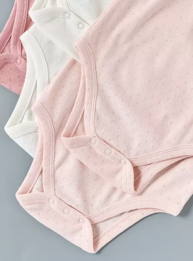 Pack of 5 - Textured Sleeveless Cotton Bodysuit-4