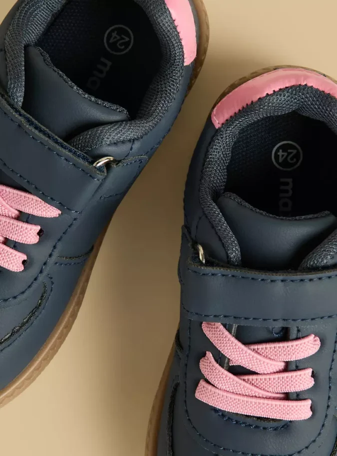 Panelled Shoes with Hook and Loop Closure-2