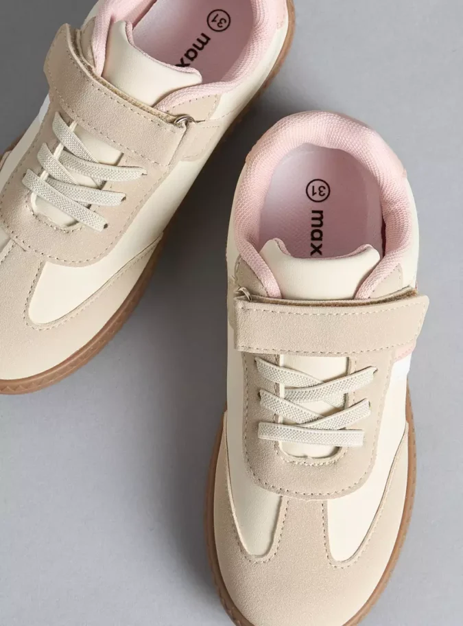 Panelled Shoes with Hook and Loop Closure-2