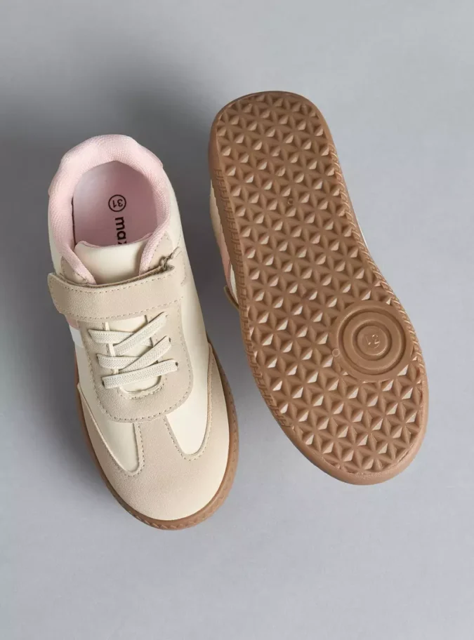 Panelled Shoes with Hook and Loop Closure-4