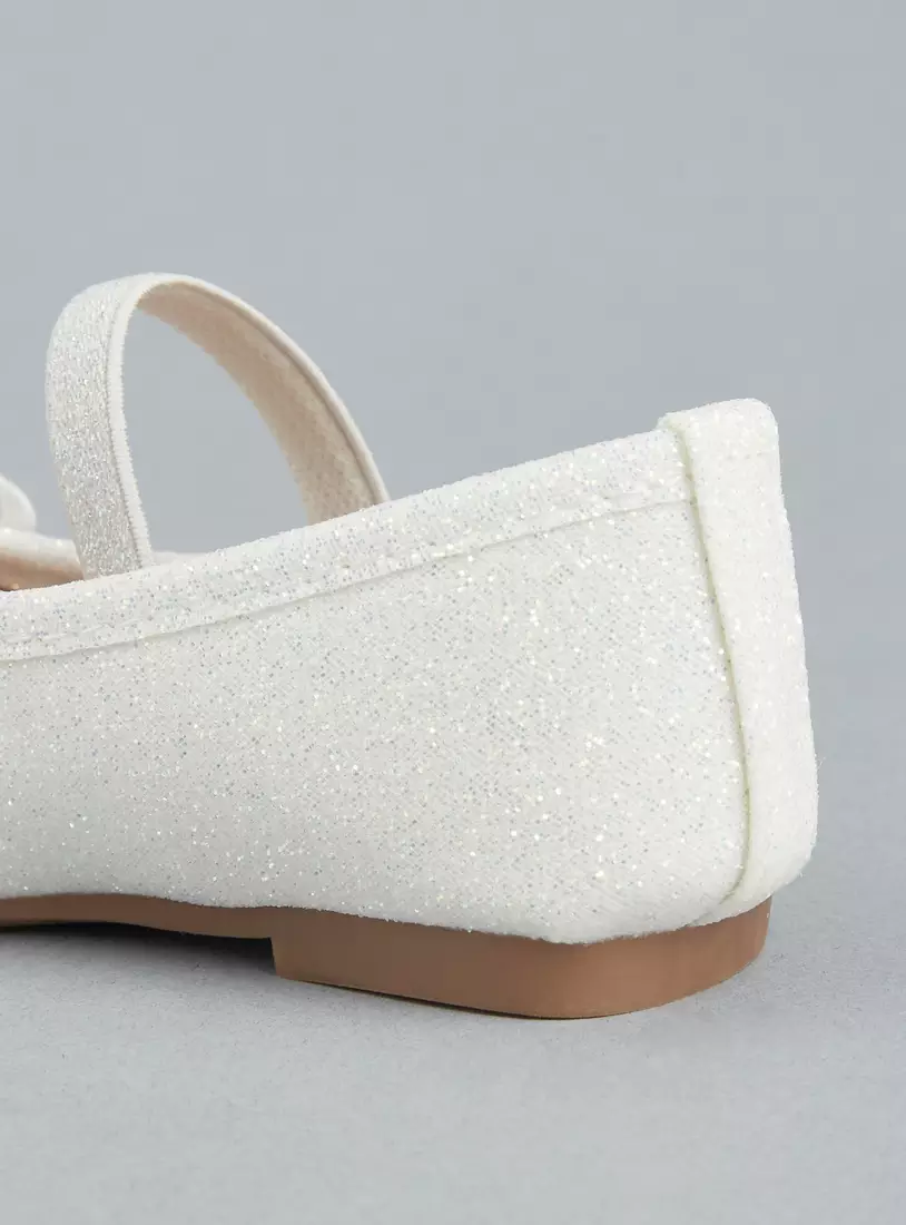 Pearl Floral Embellished Ballerina Shoes-2