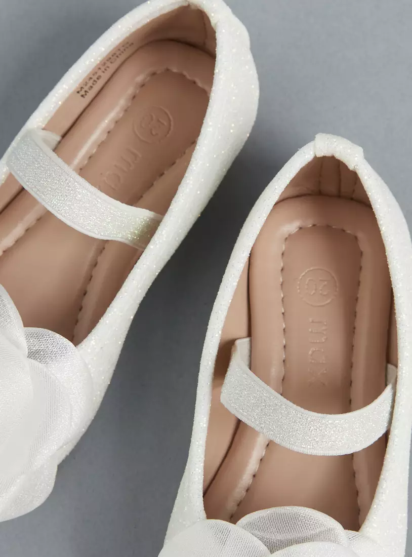 Pearl Floral Embellished Ballerina Shoes-4