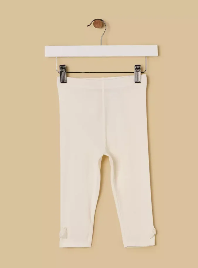 Plain BCI Cotton Leggings with Elasticised Waistband -1