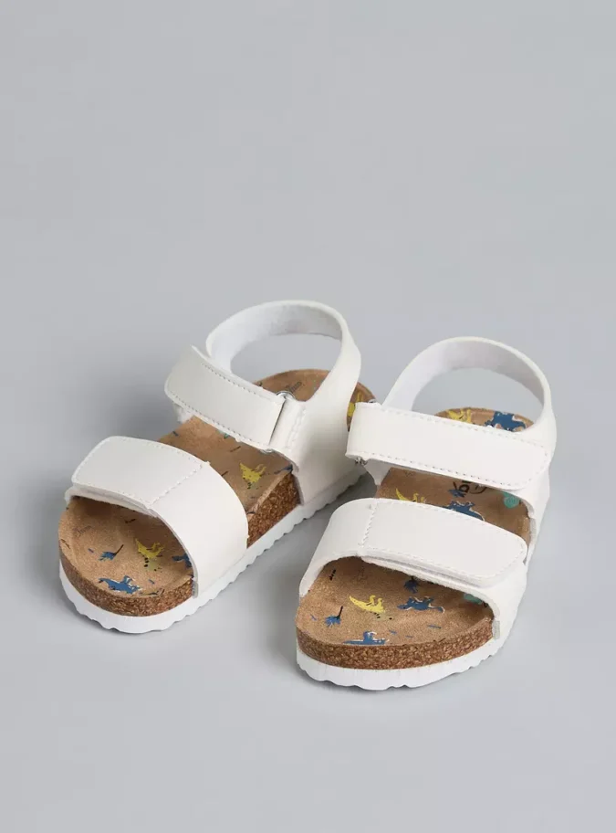 Plain Sandals with Hook and Loop Closure-1