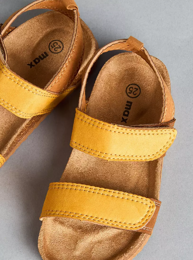 Plain Sandals with Hook and Loop Closure-2