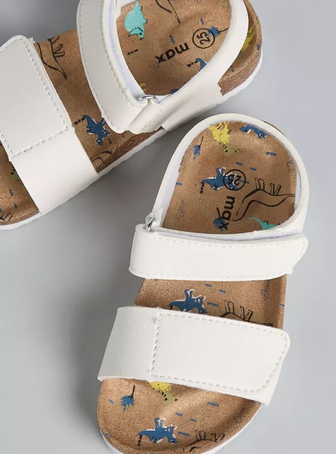 Plain Sandals with Hook and Loop Closure-2