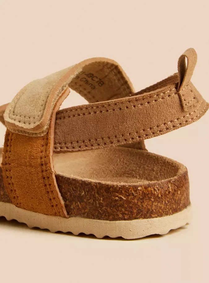 Plain Strappy Sandals with Hook and Loop Closure-4