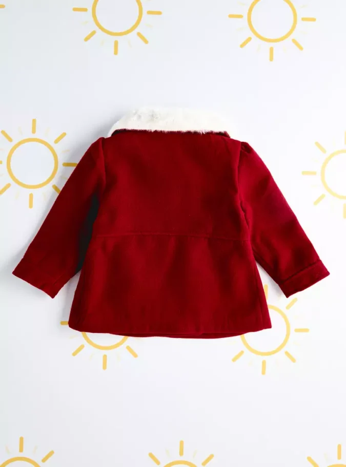 Plush Detail Collared Coat-2