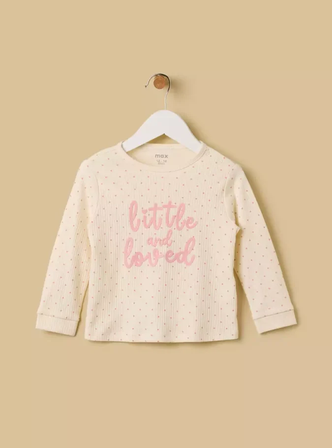 Polka Dot Print Ribbed Cotton Pyjama Set-2