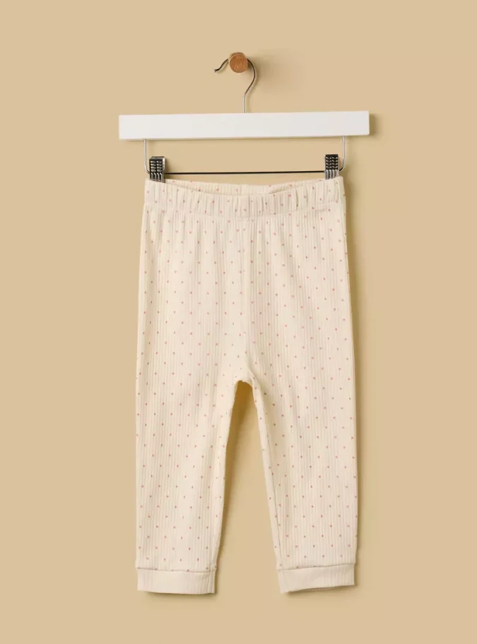 Polka Dot Print Ribbed Cotton Pyjama Set-3