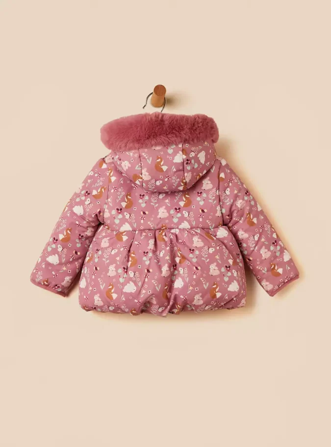 Printed Hooded Puffer Jacket-3