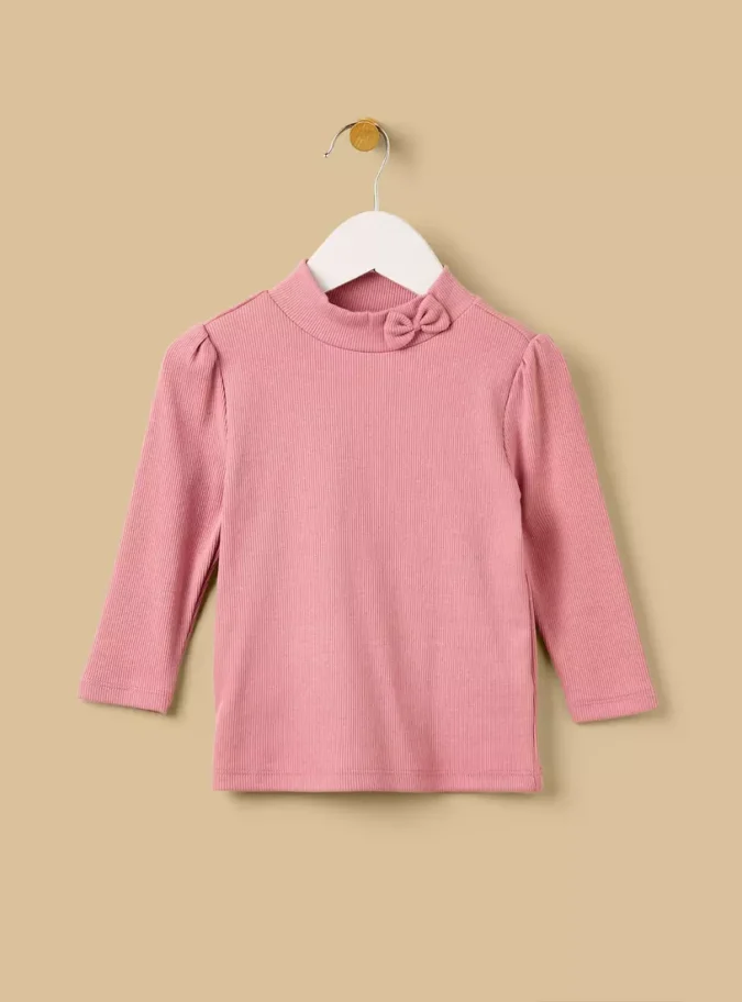 Ribbed Turtleneck T-shirt-1