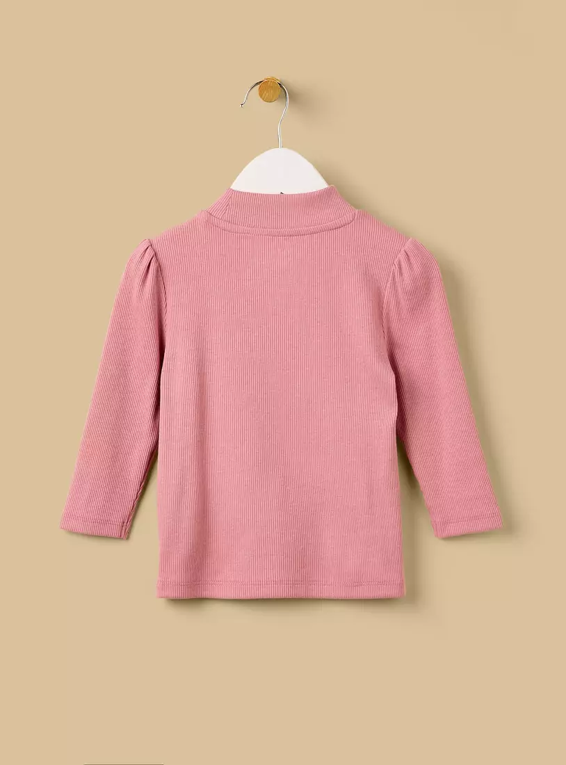 Ribbed Turtleneck T-shirt-2