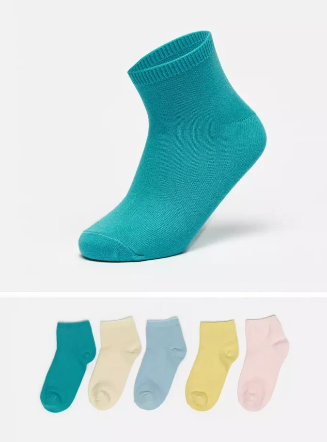 Set of 5 - Solid Ankle Length Socks-1