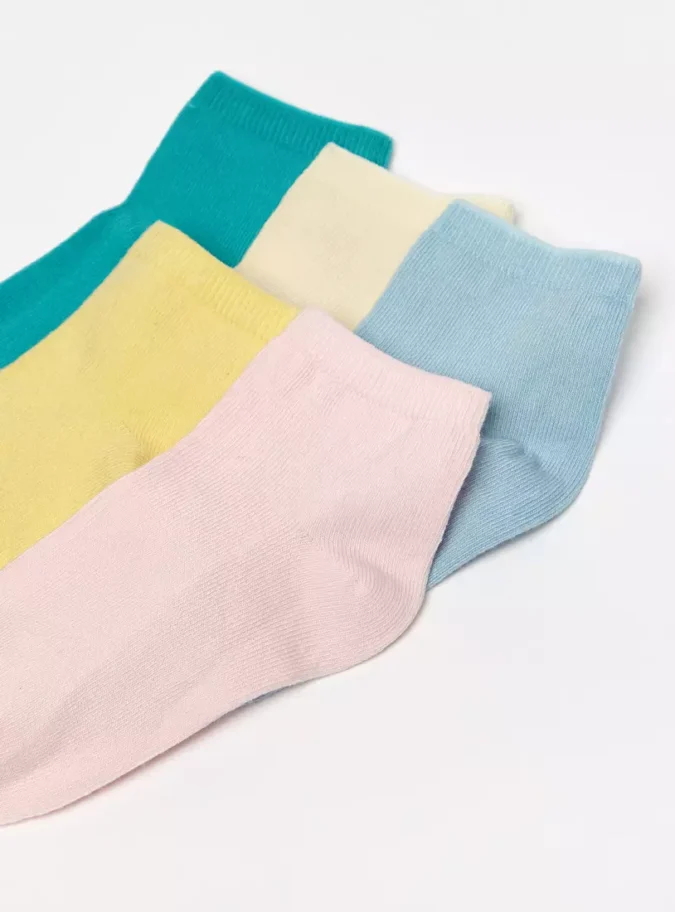 Set of 5 - Solid Ankle Length Socks-2