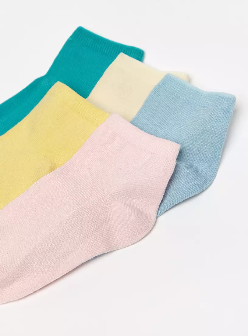 Set of 5 - Solid Ankle Length Socks-2
