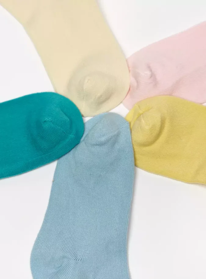 Set of 5 - Solid Ankle Length Socks-3