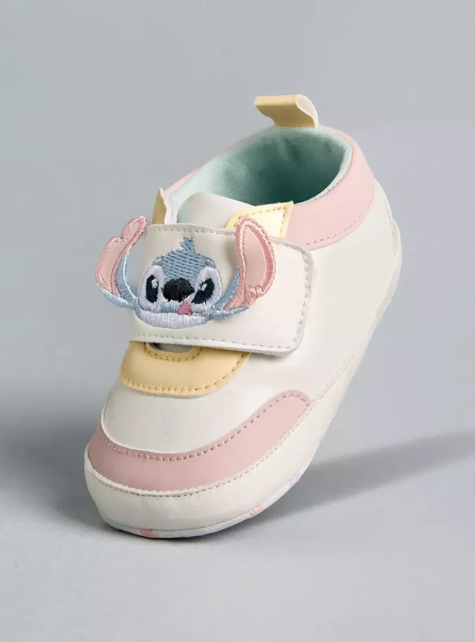 Stitch Embroidered Booties with Hook and Loop Closure-1