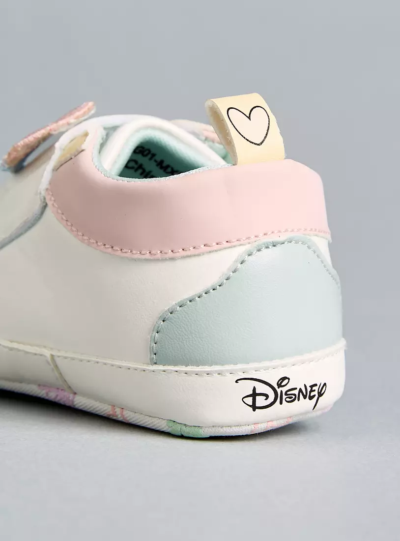 Stitch Embroidered Booties with Hook and Loop Closure-3