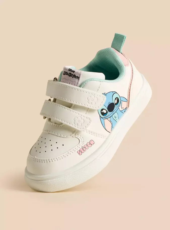 Stitch Print Sneakers with Hook and Loop Closure-1