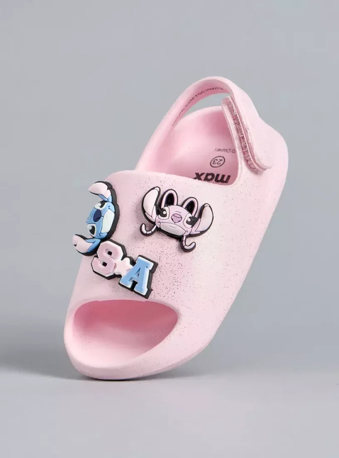 Stitch and Angel Applique Slides with Hook and Loop Closure-