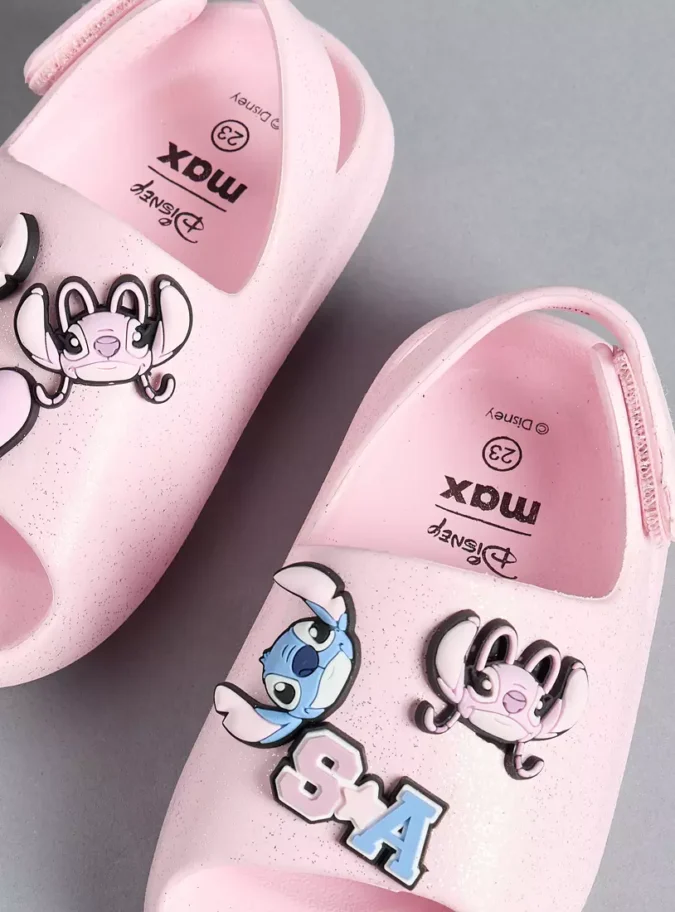 Stitch and Angel Applique Slides with Hook and Loop Closure-2