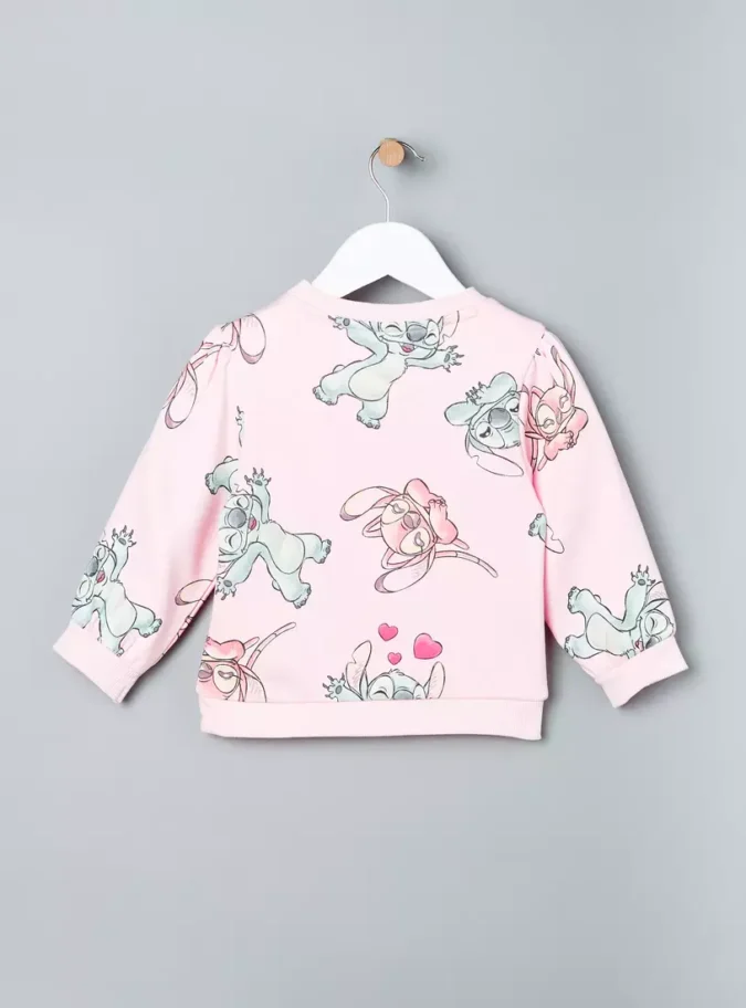 Stitch and Angel Print Sweatshirt-2