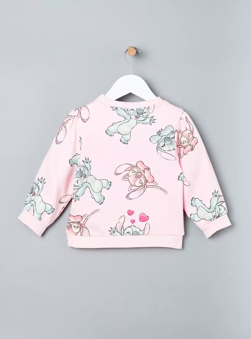Stitch and Angel Print Sweatshirt-2