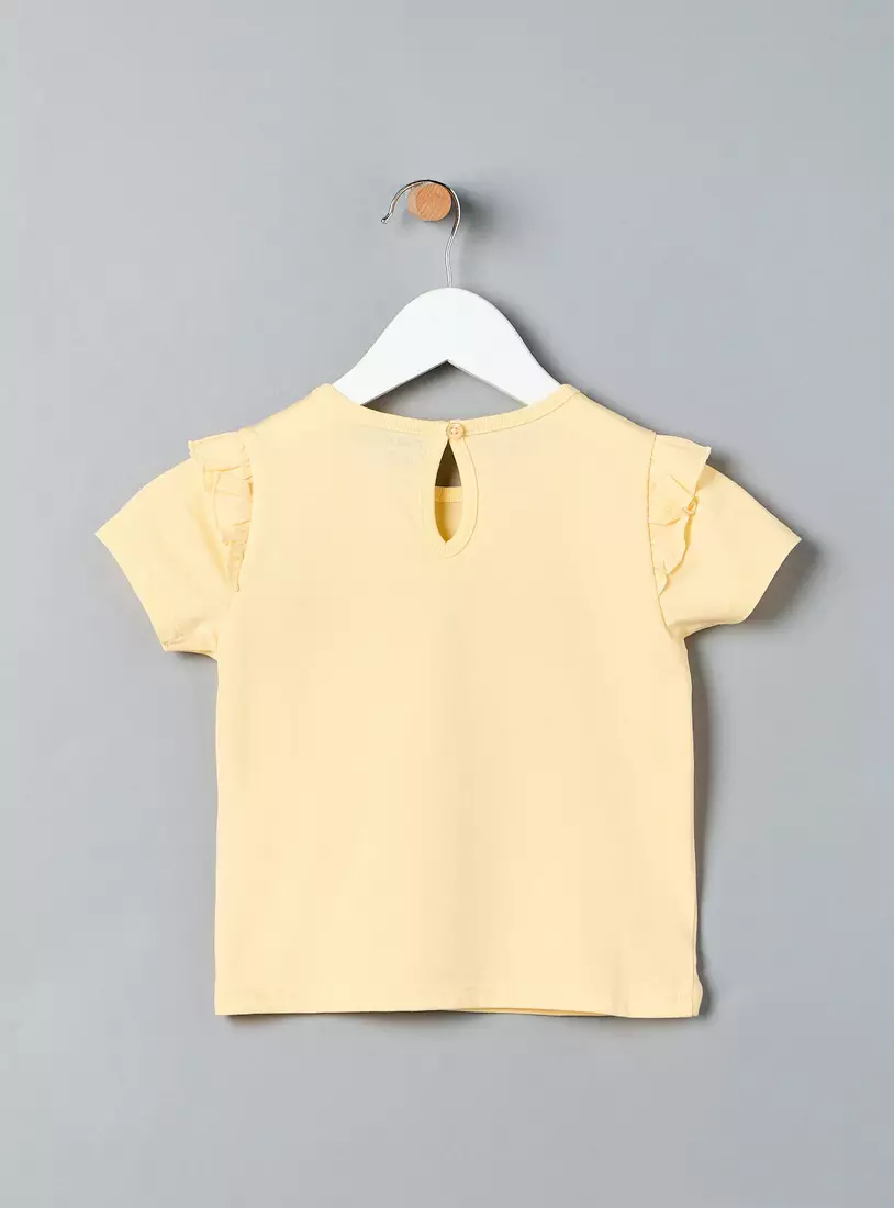 Teddy Bear Print Cotton T-shirt-2