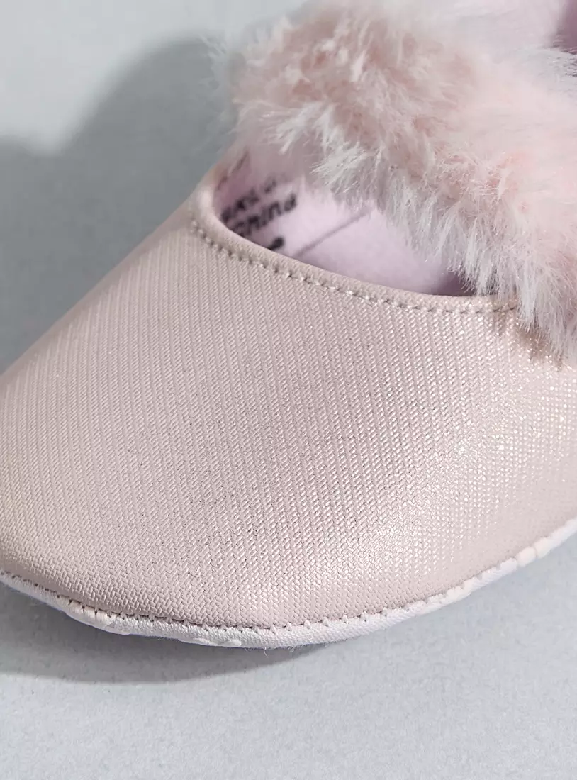 Textured Booties with Hook and Loop Closure-3