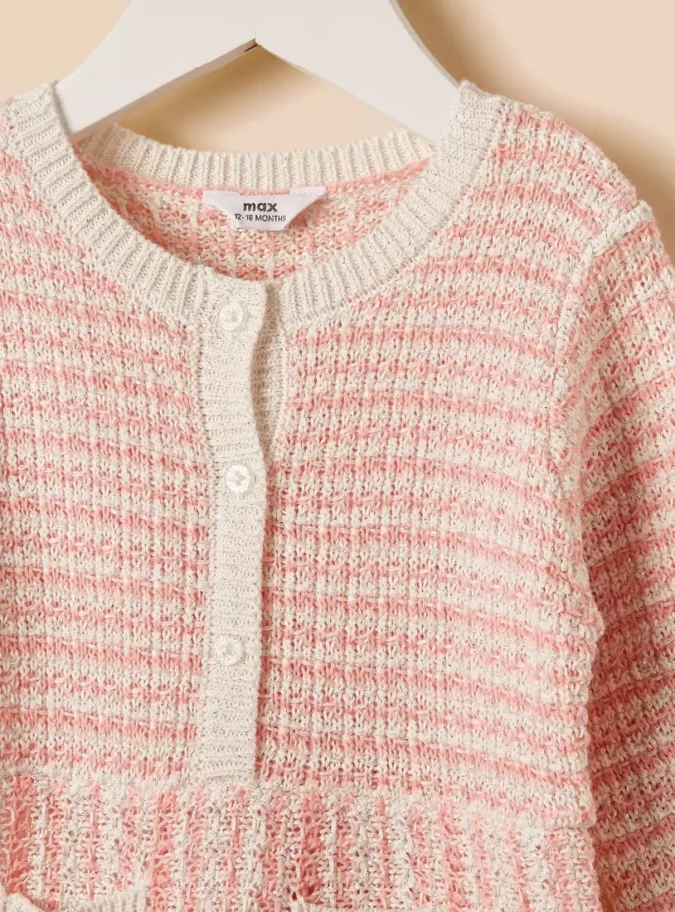 Textured Cotton Sweater Dress with Tights-3