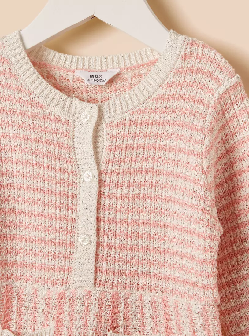 Textured Cotton Sweater Dress with Tights-3