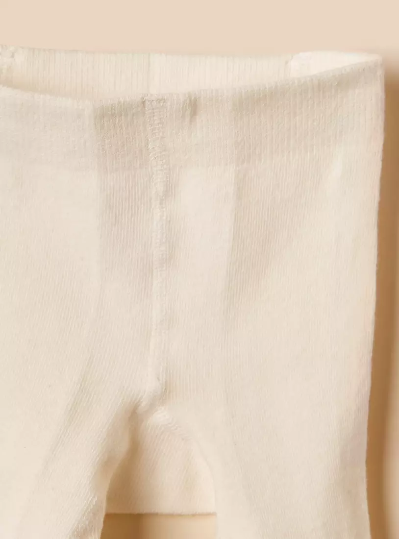 Textured Cotton Sweater Dress with Tights-4