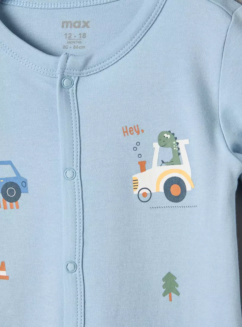 Tractor Print Sleepsuit-3