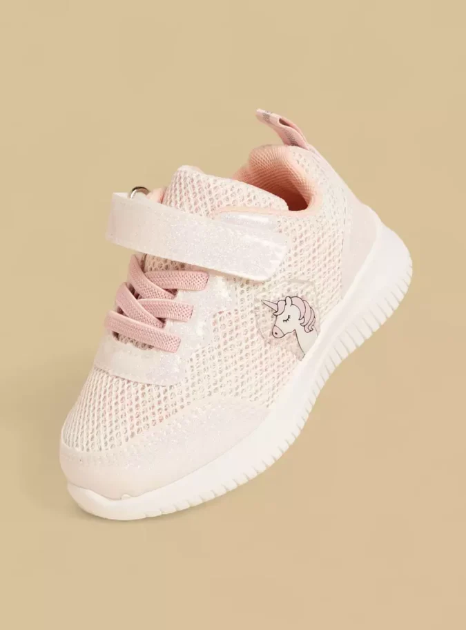 Unicorn Detail Sneakers with Hook and Loop Closure-1