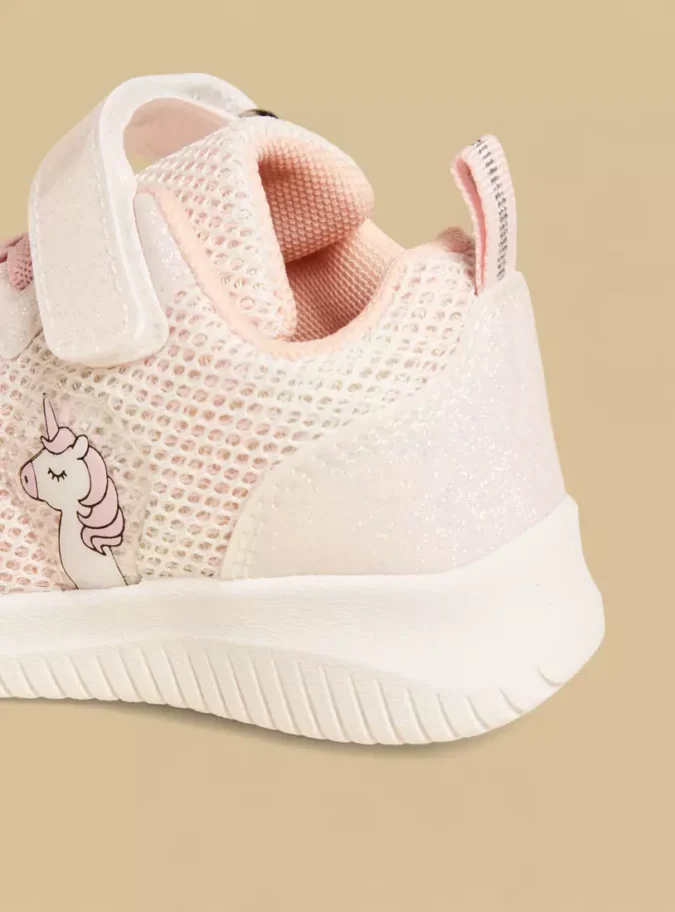 Unicorn Detail Sneakers with Hook and Loop Closure-3